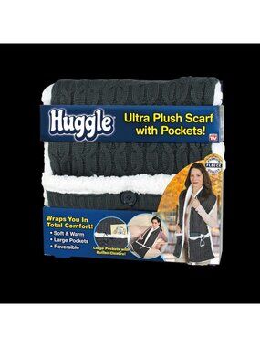 Huggle Scarf, Large Pockets, Reversible, With Button Closure as Seen on TV New